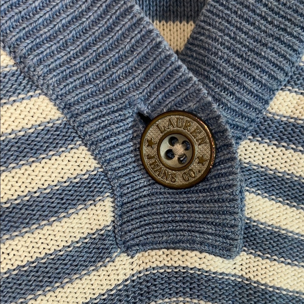Ralph Lauren Blue and Cream Striped Sweater Nautical - Picture 3 of 5